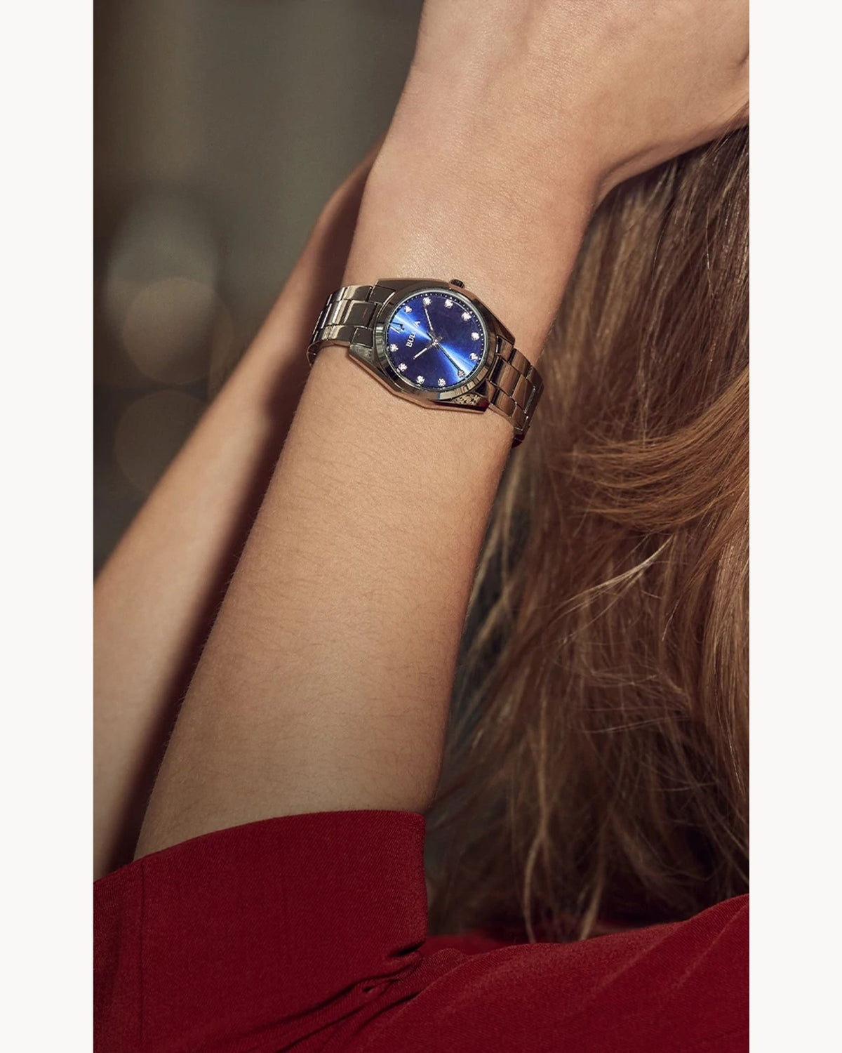 Bulova Surveyor Azul, Diamantes — Dama