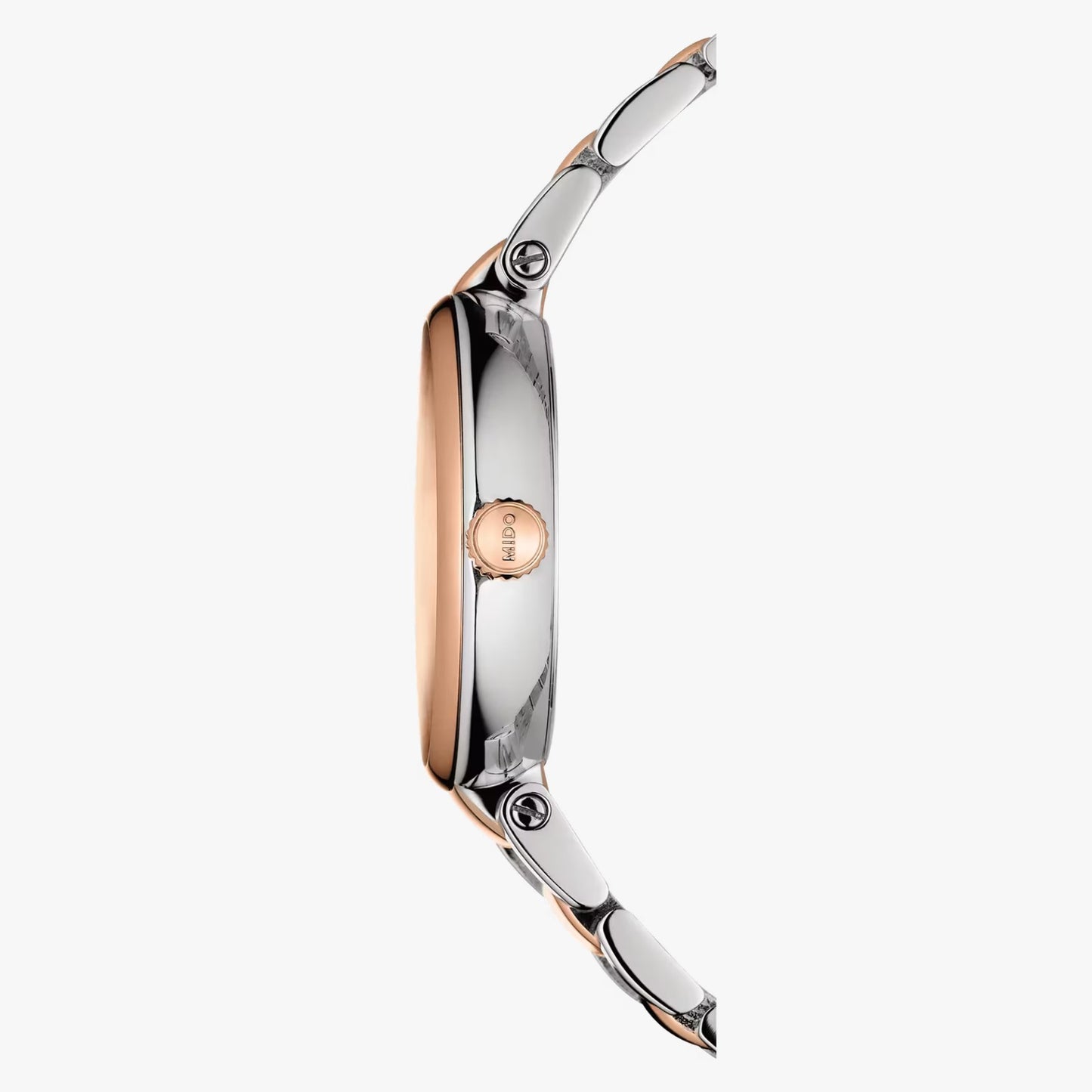 Mido Baroncelli Donna PVD Rosa, Carátula Plata con Diamantes — Dama