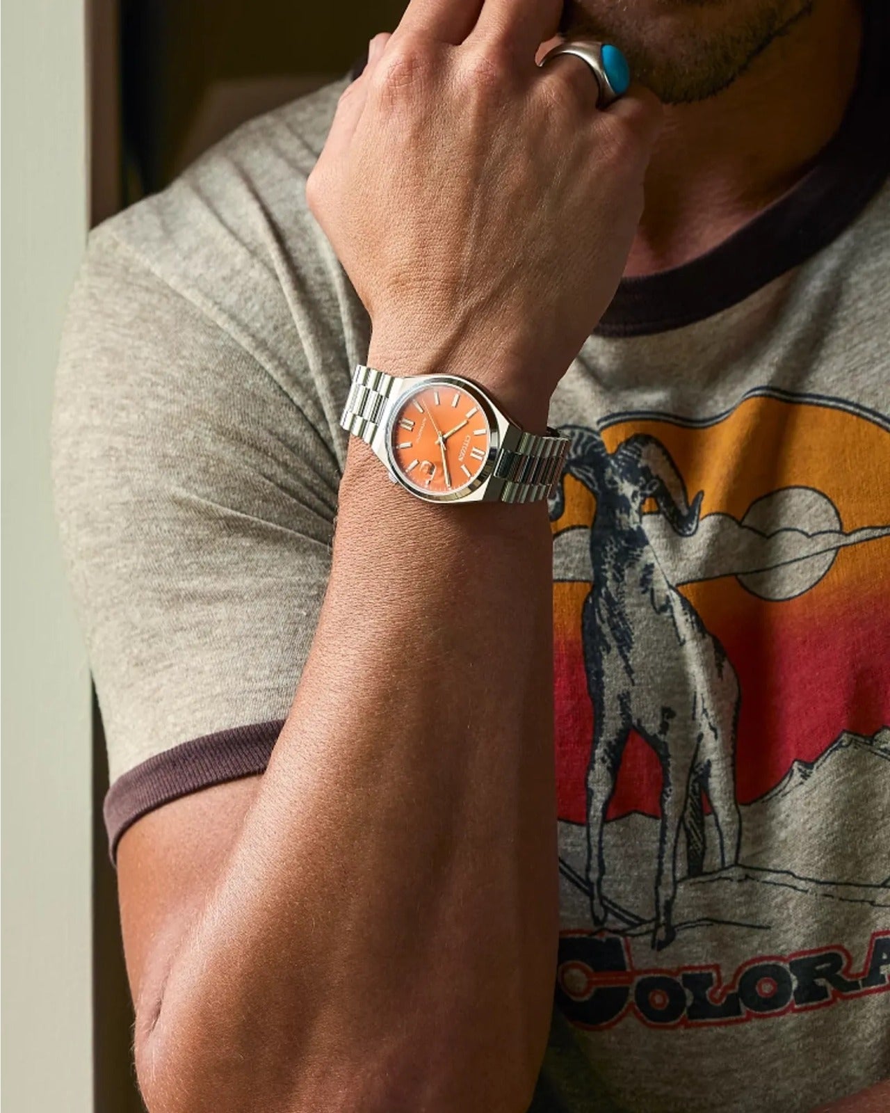 Citizen Tsuyosa Automático, Carátula Naranja — Caballero