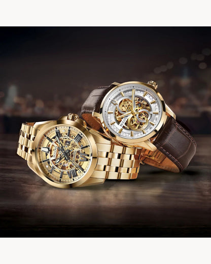 Bulova Sutton Automático, Esqueletada PVD Dorado — Caballero