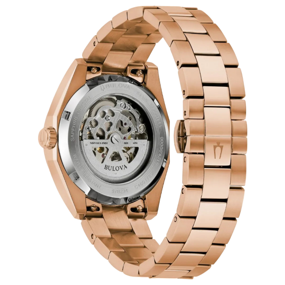 Bulova Surveyor Automático PVD Rosa, Carátula Púrpura — Caballero