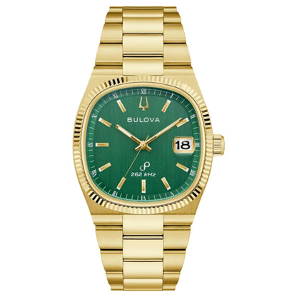 Bulova Super Seville PVD Dorado, Carátula Verde — Caballero