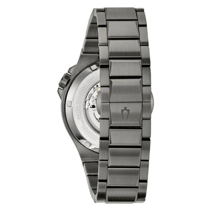 Bulova Máquina Esqueletada Negra, PVD Gris — Caballero