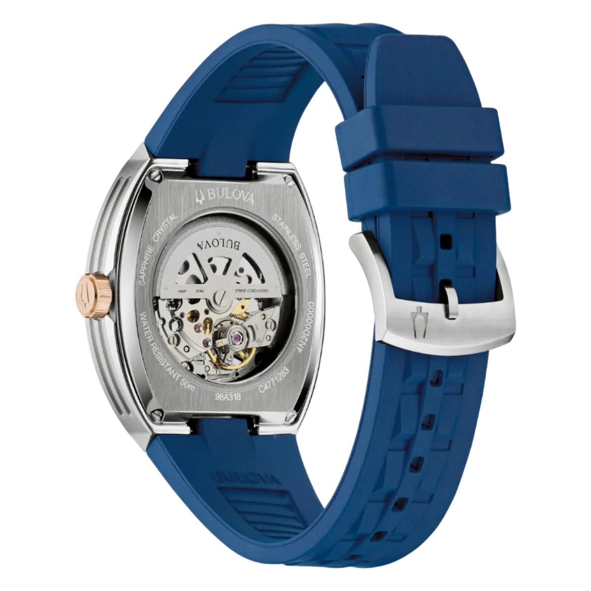 Bulova Máquina PVD Azul, Esqueletizado — Caballero