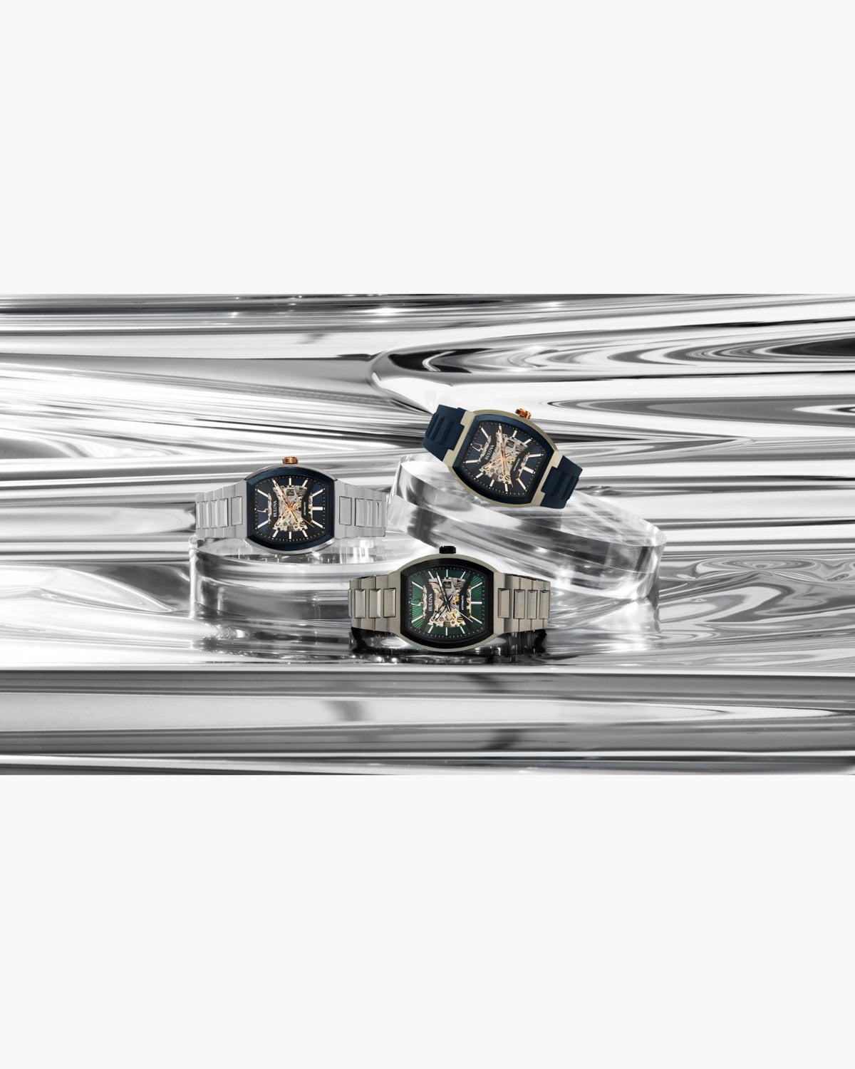 Bulova Máquina PVD Azul, Esqueletizado — Caballero