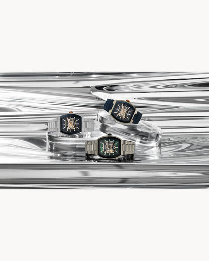 Bulova Máquina PVD Azul, Esqueletizado — Caballero