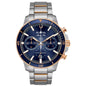 Bulova Marine Star Cronógrafo, PVD Rosa, Carátula Azul — Caballero