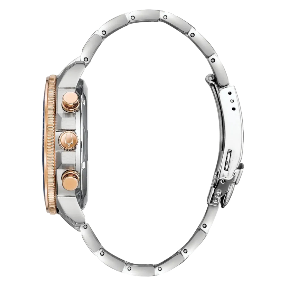 Bulova Marine Star Cronógrafo, PVD Rosa, Carátula Azul — Caballero