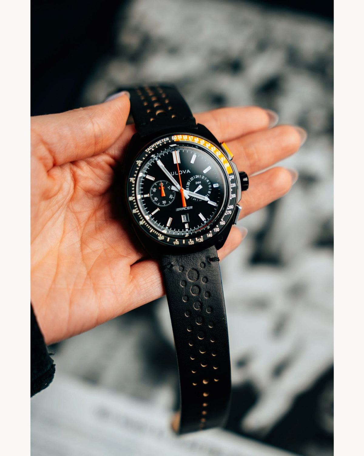 Bulova Racer PVD Negro, Cronógrafo — Caballero