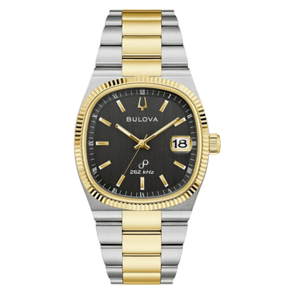 Bulova Super Seville PVD Dorado, Carátula Negra — Dama
