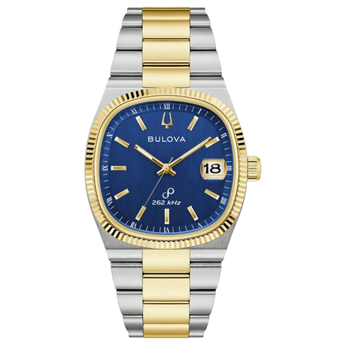 Bulova Super Seville PVD Dorado, Carátula Azul — Caballero