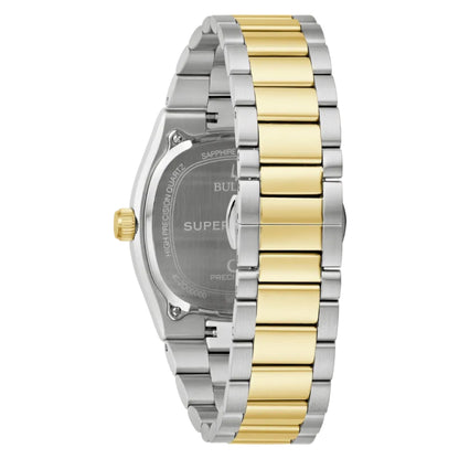 Bulova Super Seville PVD Dorado, Carátula Azul — Caballero