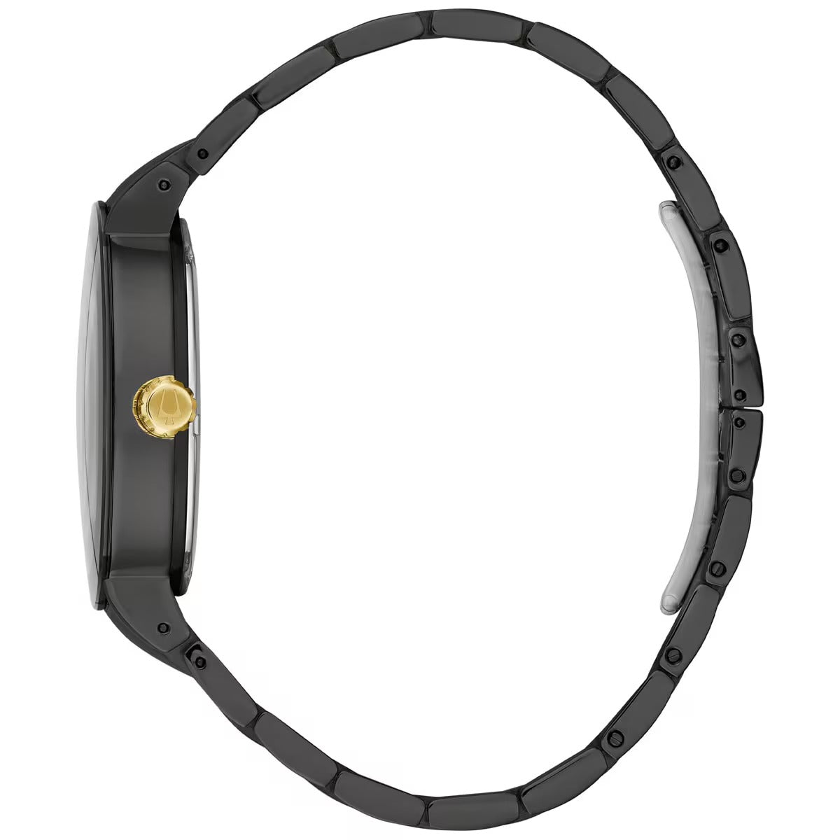 Bulova PVD Negro y Dorado, Carátula Negra — Caballero (98C149)