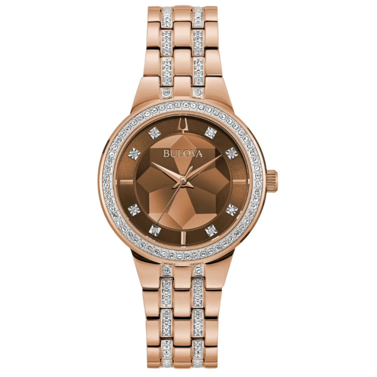 Bulova Phantom PVD Rosa, Cristales Montados a Mano — Dama