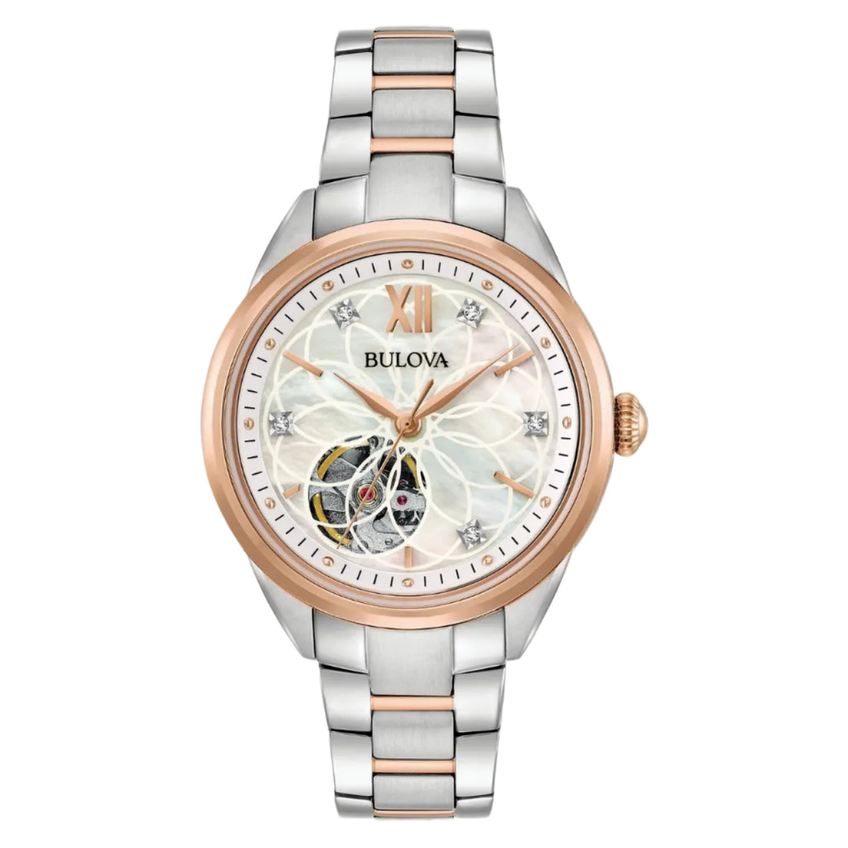 Bulova Sutton Automático Madre Perla, PVD Rosa — Caballero
