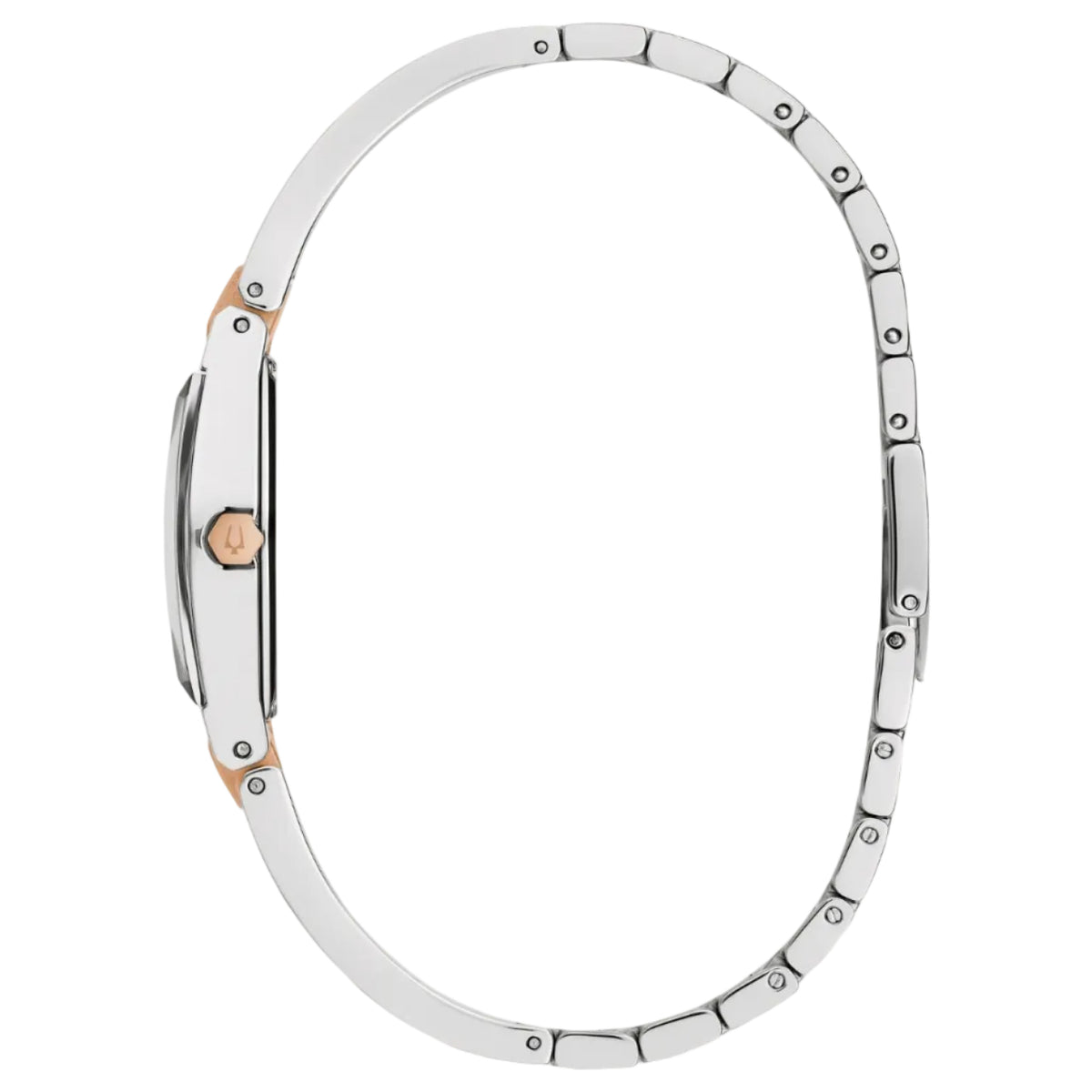 Bulova Gemini PVD Rosa, Caratula Negra con Diamantes — Dama