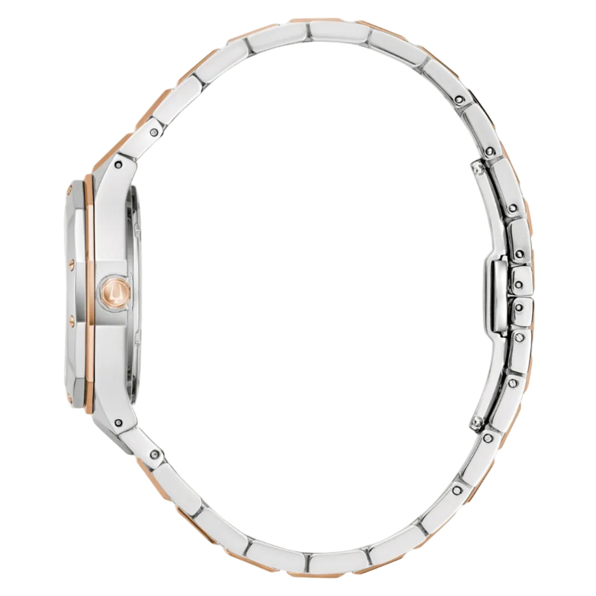 Bulova Classic Prestige Madre Perla, PVD Rosa, Diamantes — Dama