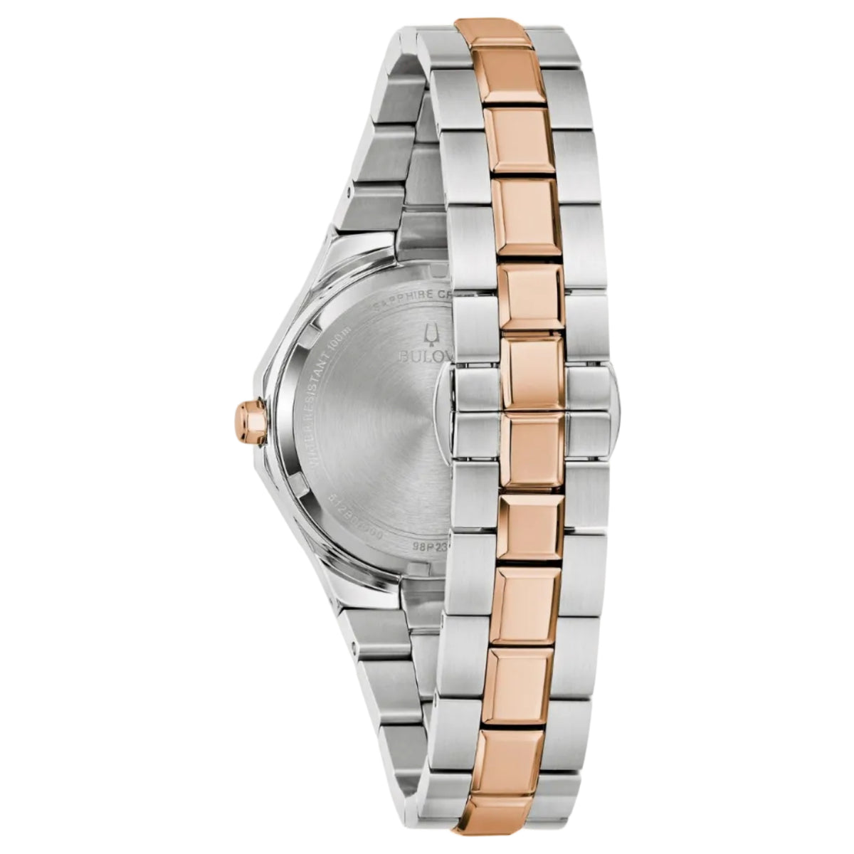 Bulova Classic Prestige Madre Perla, PVD Rosa, Diamantes — Dama