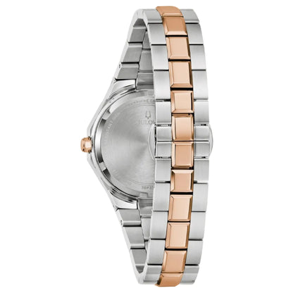 Bulova Classic Prestige Madre Perla, PVD Rosa, Diamantes — Dama