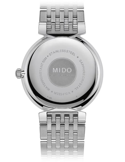 Mido Línea Dorada Carátula Gris — Caballero
