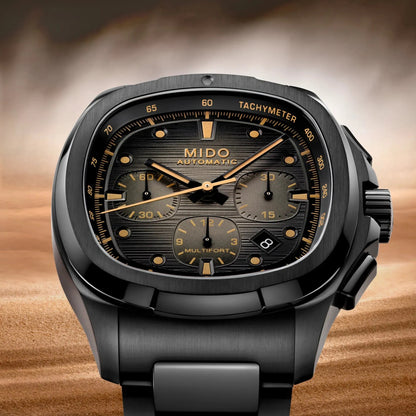 Mido Multifort TV Chronograph PVD Negro, Degradado Azul — Caballero