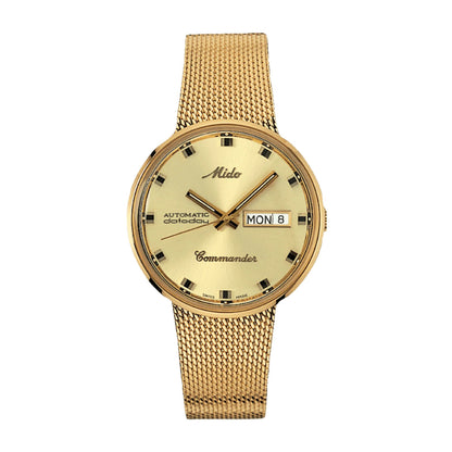 Mido Commander PVD Dorado, Carátula Dorada — Caballero