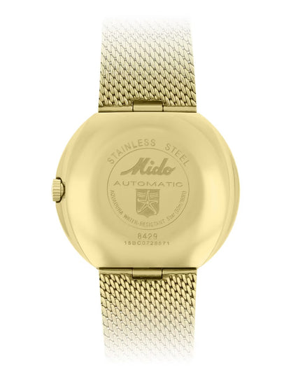 Mido Commander PVD Dorado, Carátula Negra — Caballero