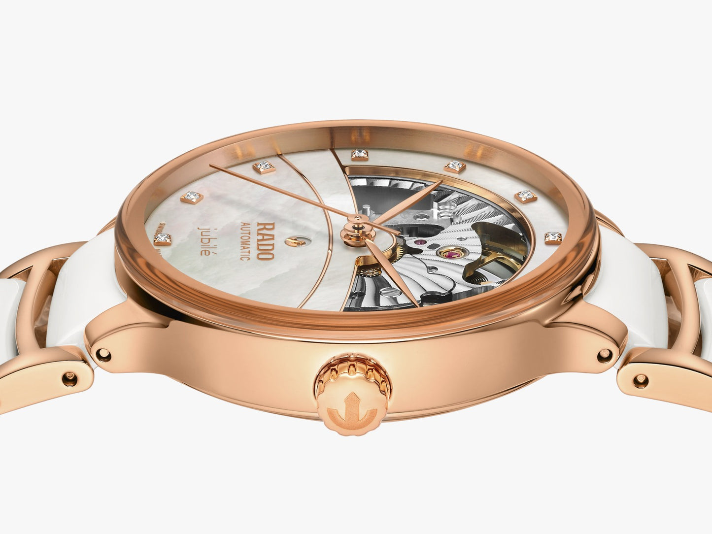 Rado Centrix Automatic Diamonds Open Heart PVD Rosa — Dama