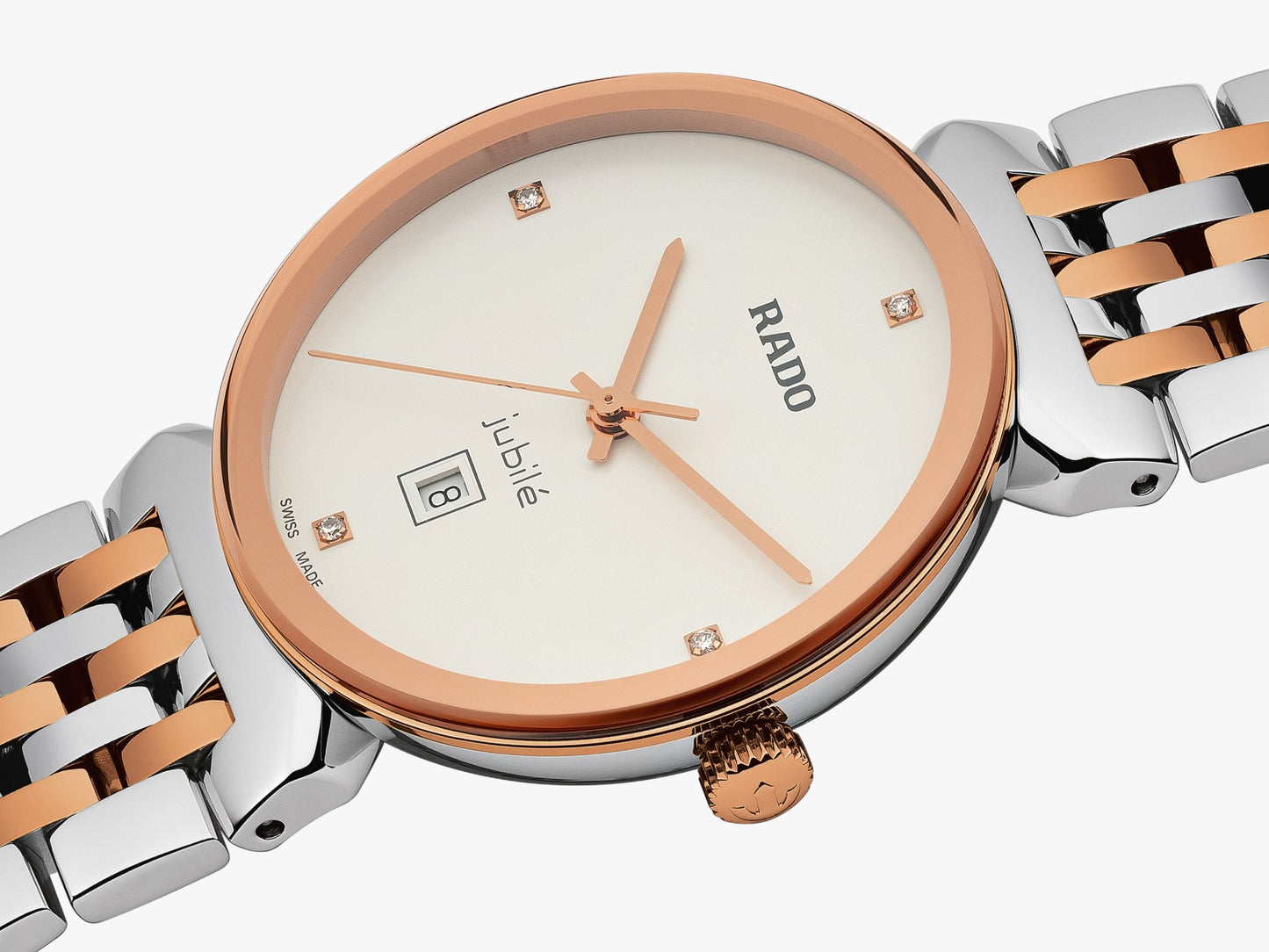 Rado Florence Classic Diamonds PVD Rosa, Carátula Beige — Dama