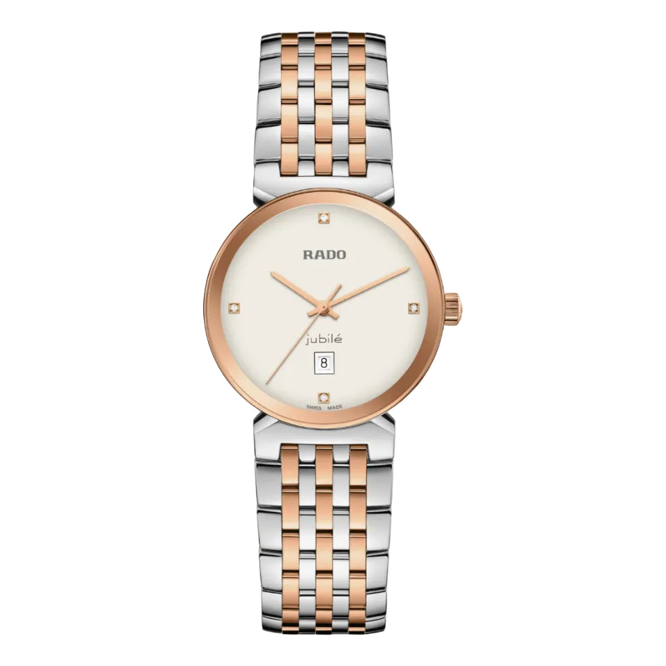 Rado Florence Classic Diamonds PVD Rosa, Carátula Beige — Dama