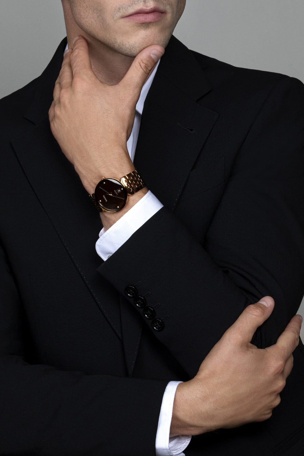 Rado Florence Classic Diamonds PVD Rosa, Carátula Negra — Caballero