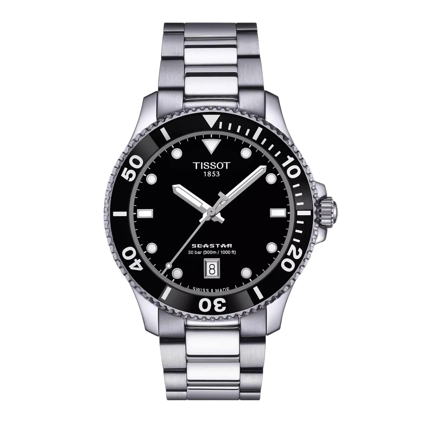 Tissot Seastar 1000, Carátula Negra — Caballero