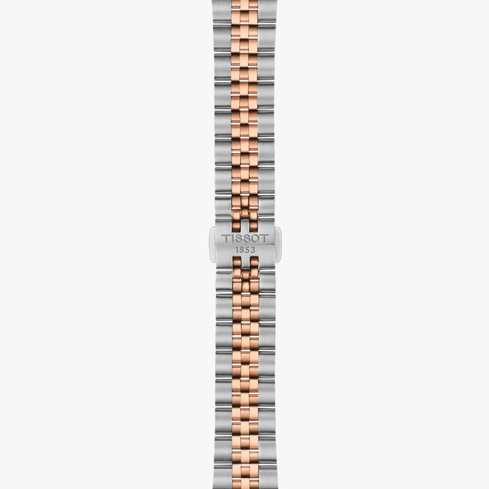 TISSOT BALLADE, Bicolor PVD Rosa, Carátula Azul — Dama