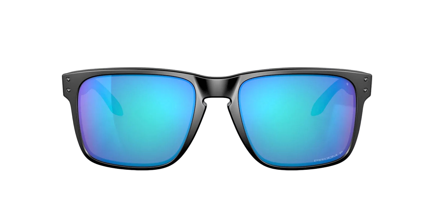 Oakley Lentes de Sol, Marco Negro Pulido, Espejo Sapphire — Unisex