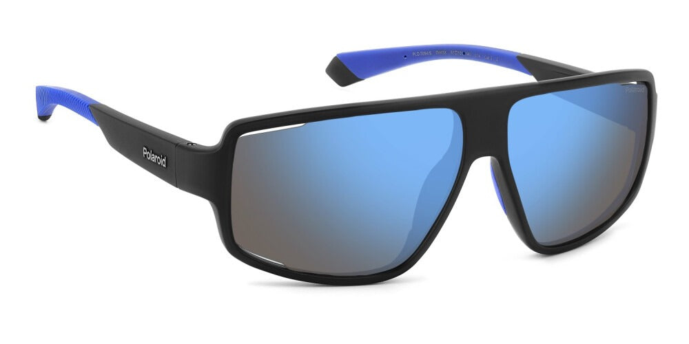 Polaroid Lentes de Sol, Marco Negro/Azul, Espejo Azul — Caballero