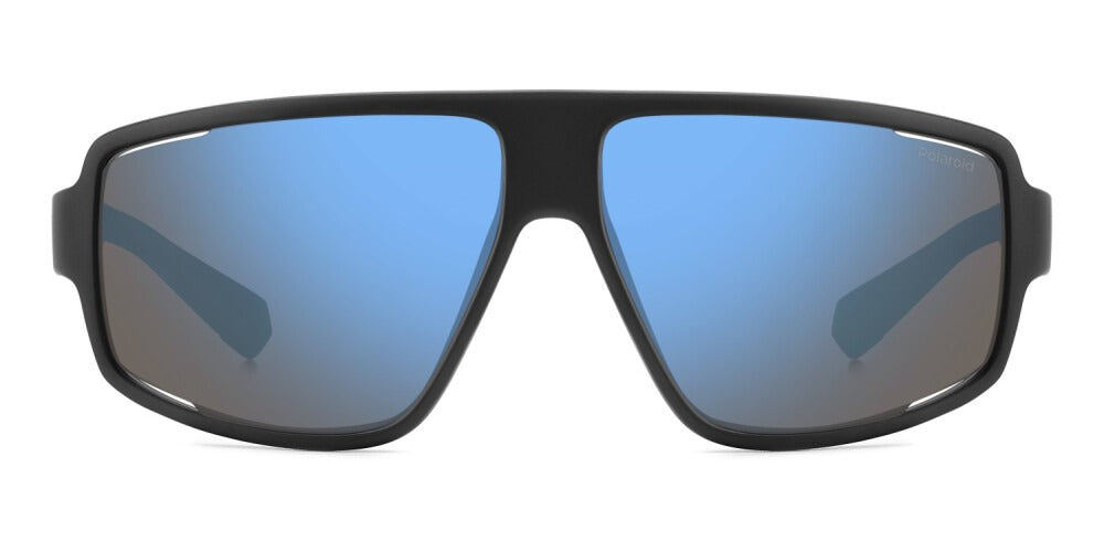 Polaroid Lentes de Sol, Marco Negro/Azul, Espejo Azul — Caballero