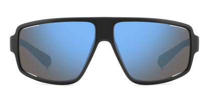Polaroid Lentes de Sol, Marco Negro/Azul, Espejo Azul — Caballero