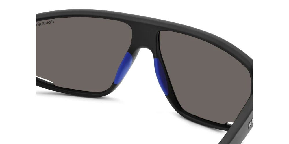 Polaroid Lentes de Sol, Marco Negro/Azul, Espejo Azul — Caballero