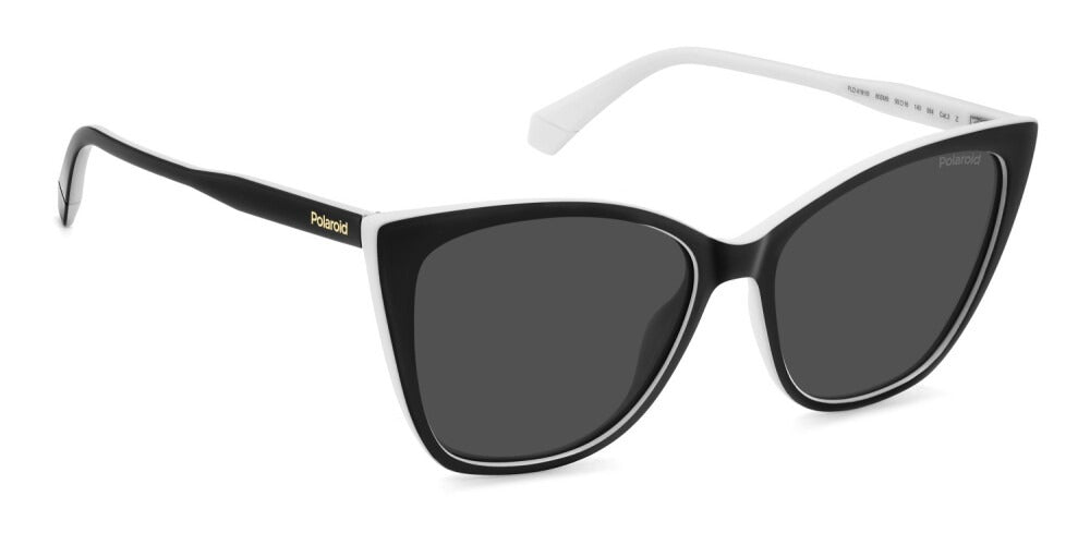 Polaroid Lentes de Sol, Marco Negro con Blanco — Dama