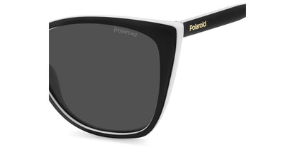 Polaroid Lentes de Sol, Marco Negro con Blanco — Dama