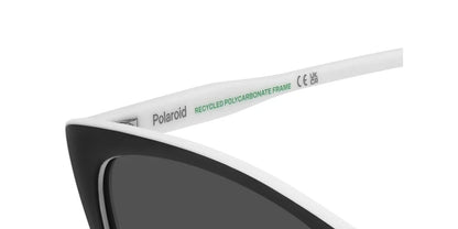 Polaroid Lentes de Sol, Marco Negro con Blanco — Dama