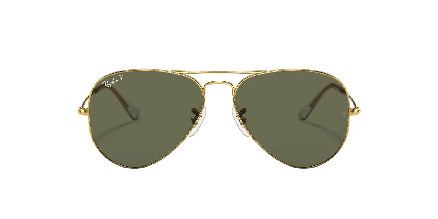Ray-Ban Aviator, Marco Dorado, Cristal Verde — Unisex