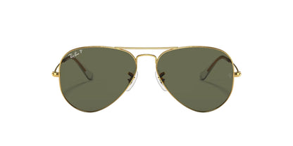 Ray-Ban Aviator, Marco Dorado, Cristal Verde — Unisex