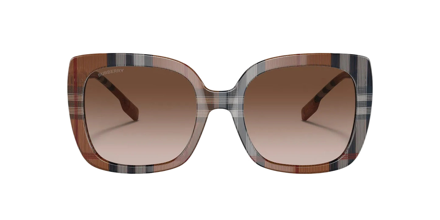 Burberry Lentes de Sol, Marco Cuadriculado Marrón — Dama