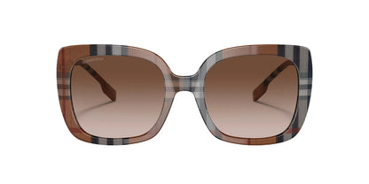 Burberry Lentes de Sol, Marco Cuadriculado Marrón — Dama