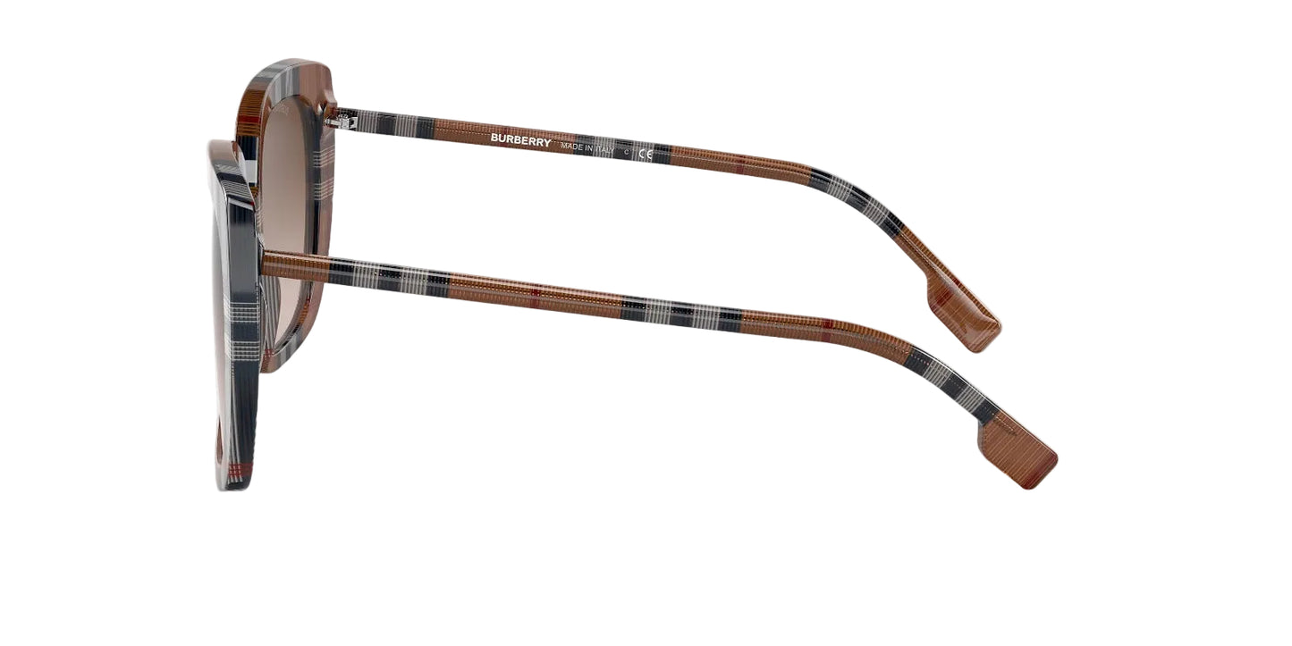 Burberry Lentes de Sol, Marco Cuadriculado Marrón — Dama