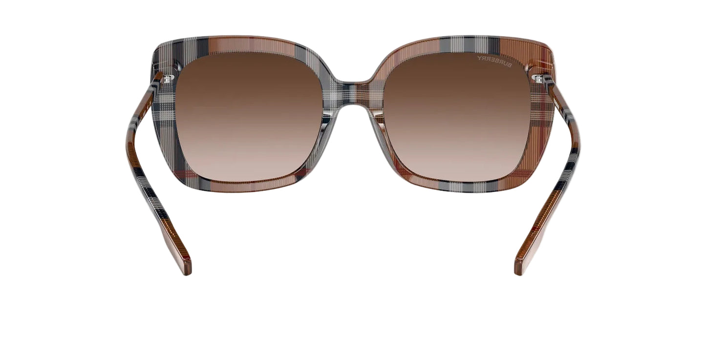 Burberry Lentes de Sol, Marco Cuadriculado Marrón — Dama