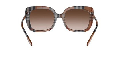 Burberry Lentes de Sol, Marco Cuadriculado Marrón — Dama