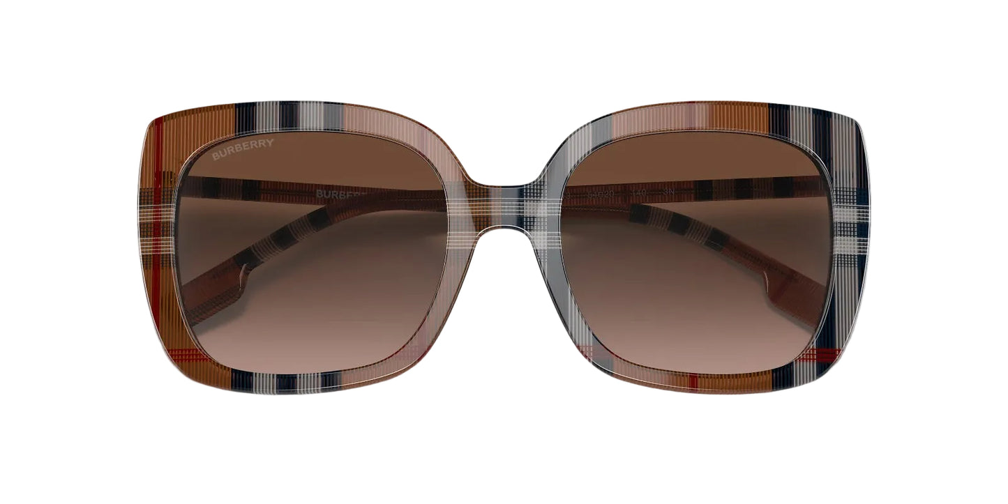 Burberry Lentes de Sol, Marco Cuadriculado Marrón — Dama