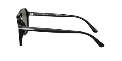 Prada Lentes de Sol, Marco Negro, Cristal Gris Oscuro — Caballero